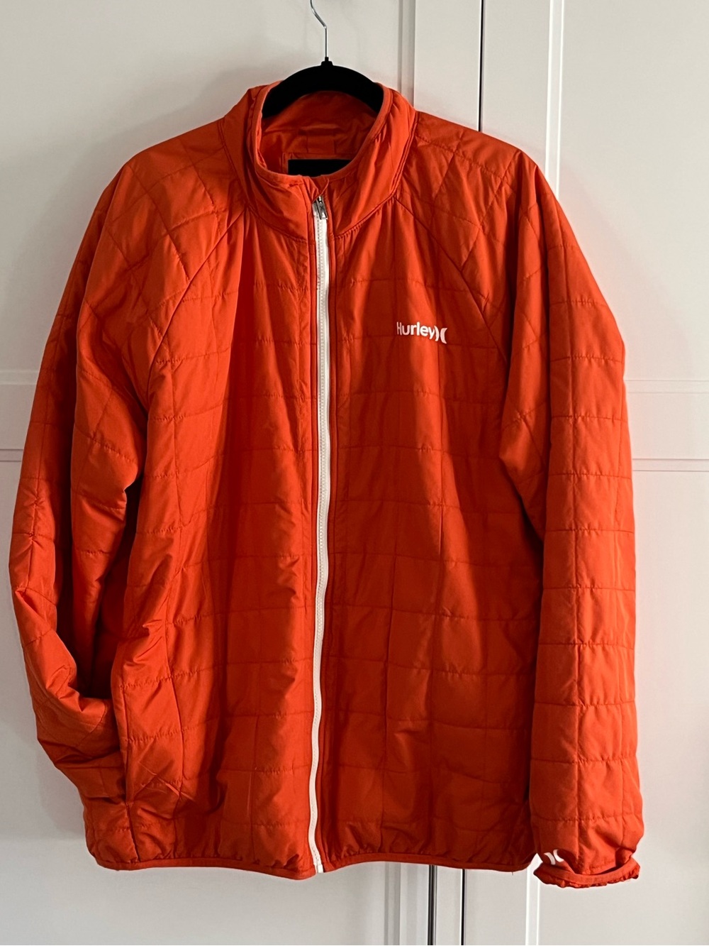 Hurley Men’s Bright Orange Quilted  Jacket size XL